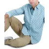 Club Room Men's Long Sleeve Foulard Geometric Print Shirt Blue Size XX-Large sold by Zulily