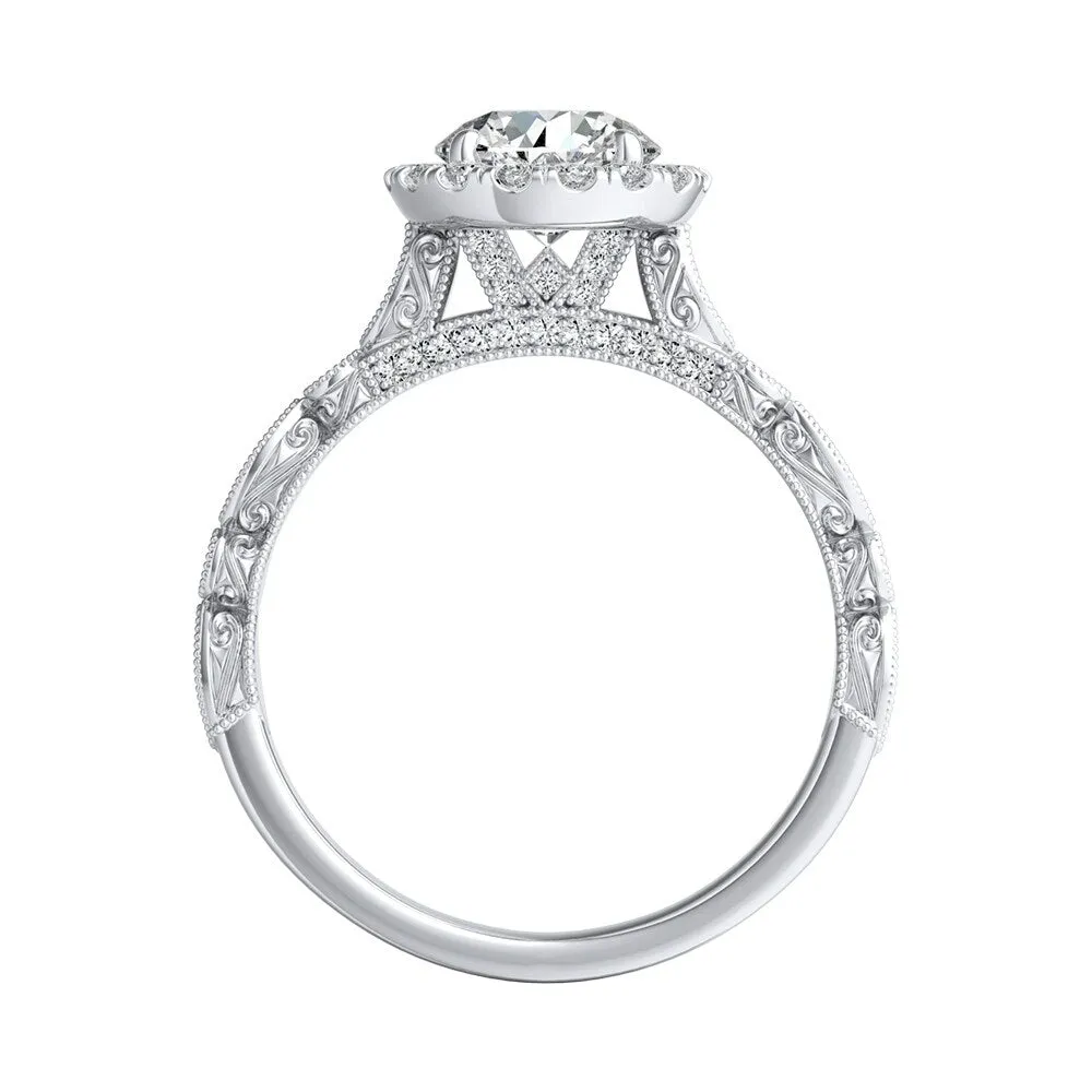 Auriya 14k Gold Vintage 1 1/2ct Moissanite Halo Diamond Engagement Ring 1/3ctw sold by Zulily product image thumbnail 4