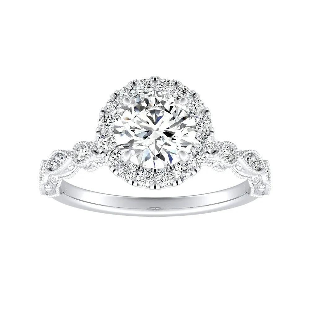 Auriya 14k Gold Vintage 1 1/2ct Moissanite Halo Diamond Engagement Ring 1/3ctw sold by Zulily product image thumbnail 2
