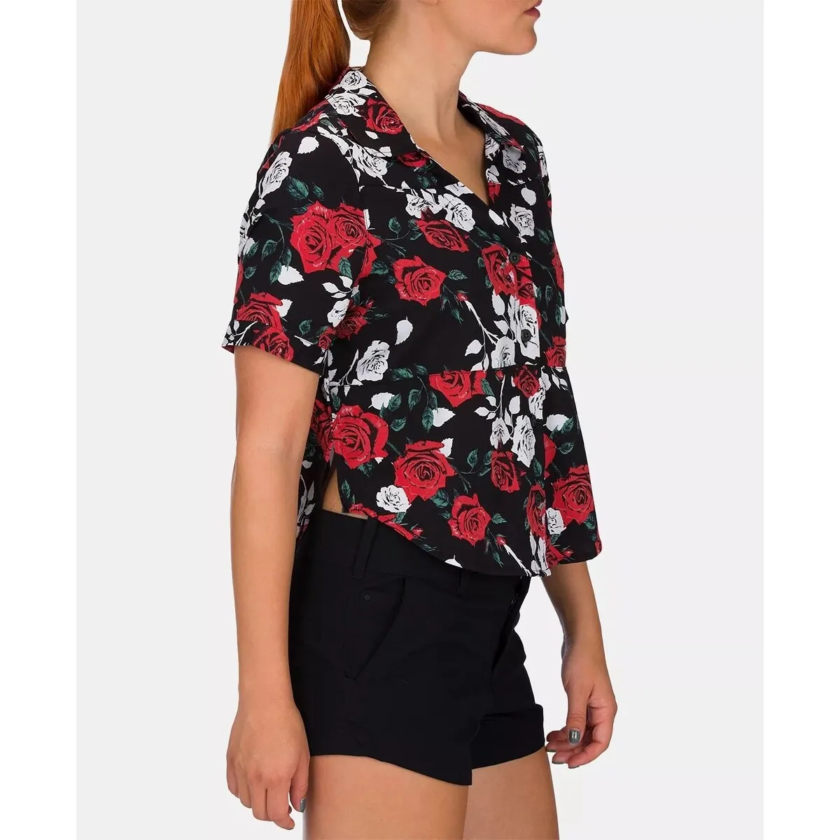Hurley Junior's Wilson Floral Printed Shirt Charcoal Size X-Small sold by Zulily product image thumbnail 3