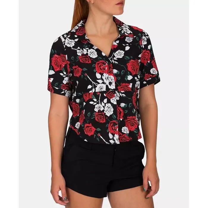 Hurley Junior's Wilson Floral Printed Shirt Charcoal Size X-Small sold by Zulily