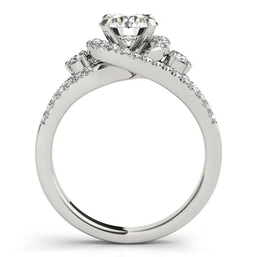 Auriya 14k Gold Modern 3-Stone 3ct Moissanite and 3/4ctw Halo Diamond Engagement Ring sold by Zulily product image thumbnail 4