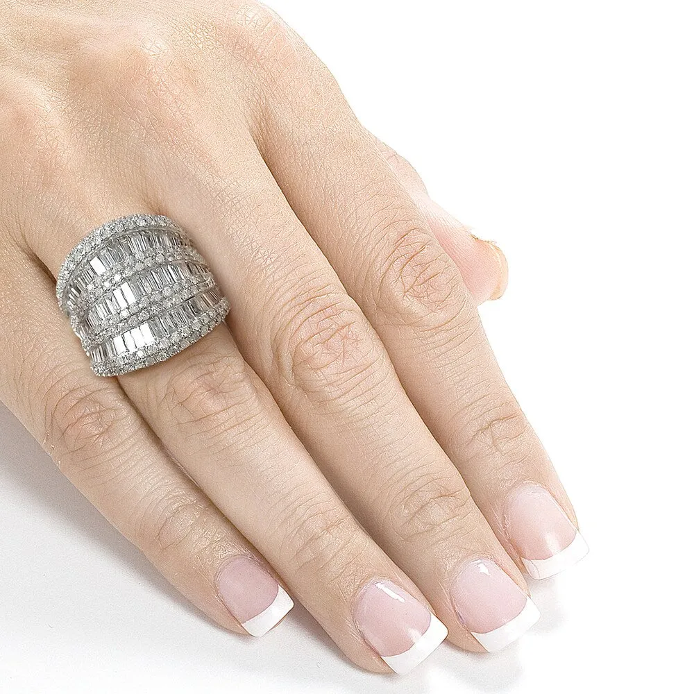 Annello by Kobelli 10k White Gold 2 1/2ct TDW Round and Baguette Diamond Extra Wide Anniversary Ring sold by Zulily product image thumbnail 2