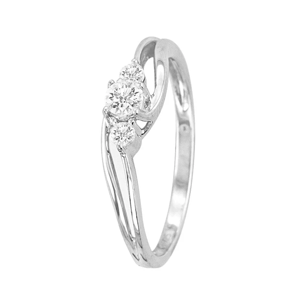 De Couer 10k White Gold 1/4ct TDW Diamond 3-stone Anniversary Ring sold by Zulily product image thumbnail 2