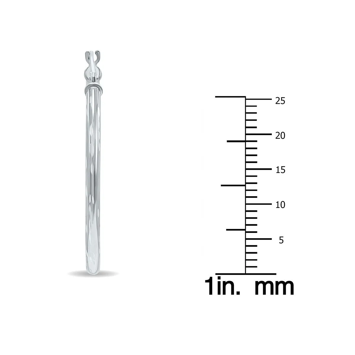 10K White Gold Shiny Diamond Cut Engraved Hoop Earrings (30mm) sold by Zulily product image thumbnail 4