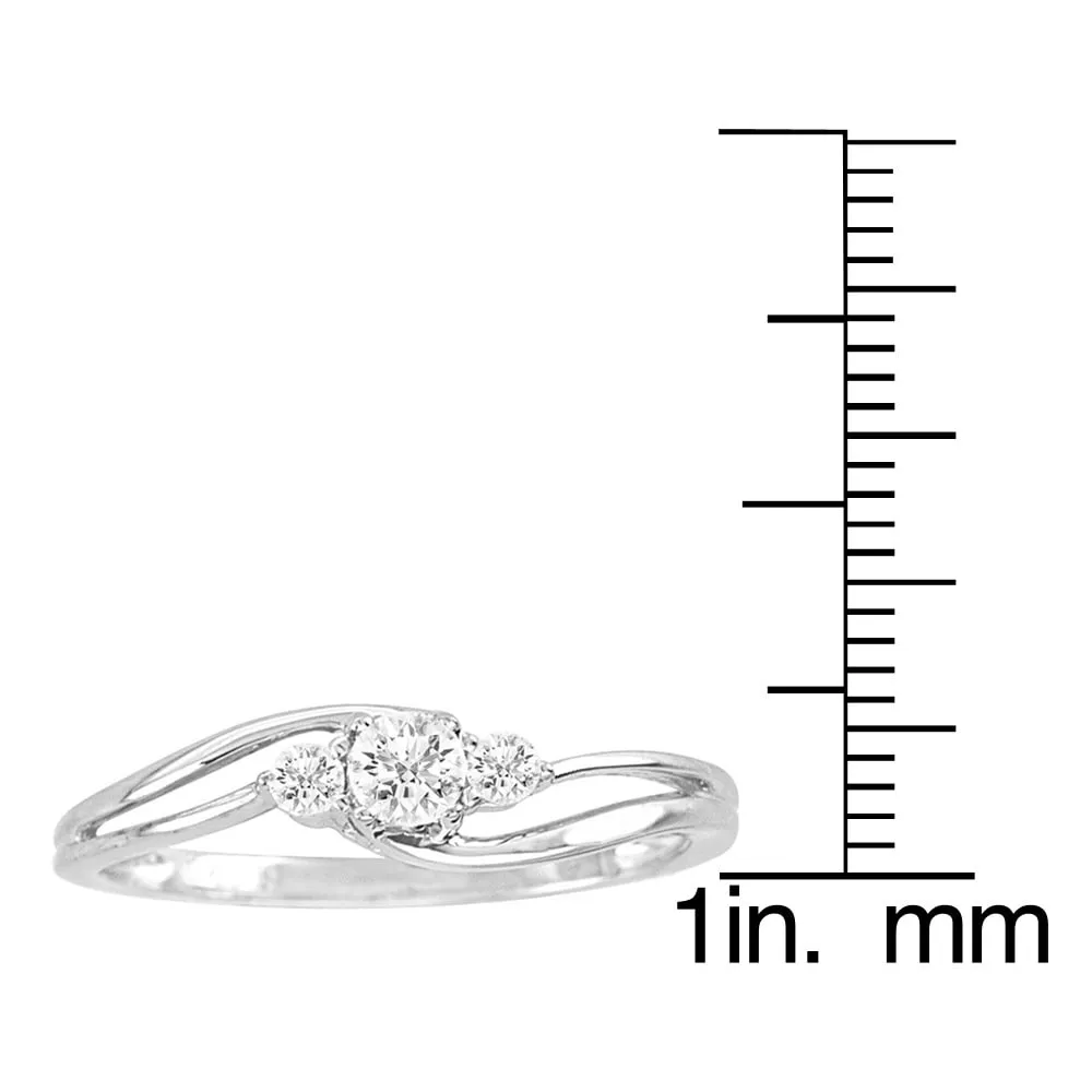 De Couer 10k White Gold 1/4ct TDW Diamond 3-stone Anniversary Ring sold by Zulily product image thumbnail 3