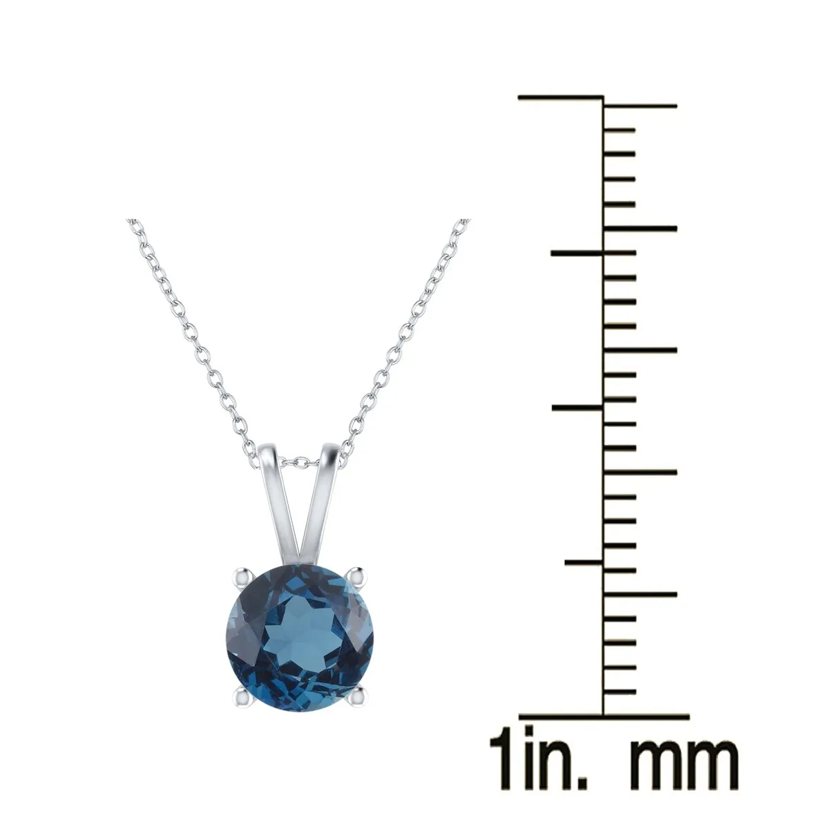 Sterling Silver with London Blue Topaz Solitaire Pendant -18" Chain sold by Zulily product image thumbnail 3