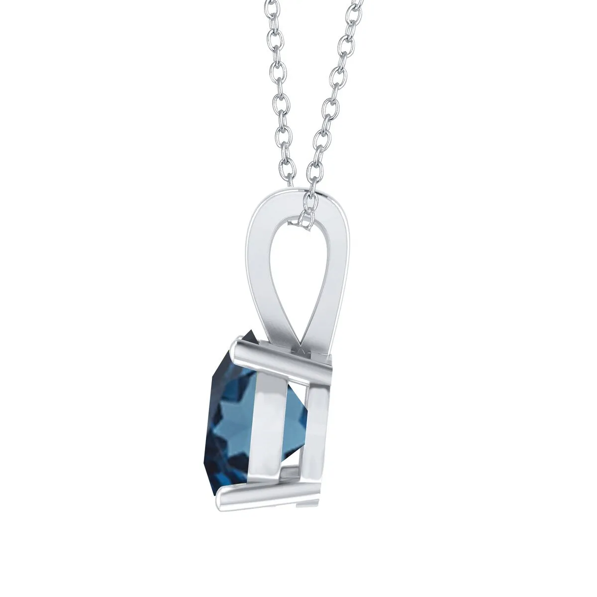 Sterling Silver with London Blue Topaz Solitaire Pendant -18" Chain sold by Zulily product image thumbnail 2