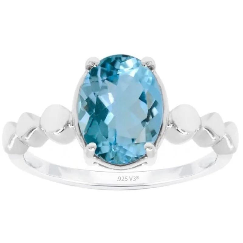 Sterling Silver with Natural Sky Blue Topaz Oval Solitaire Ring sold by Zulily