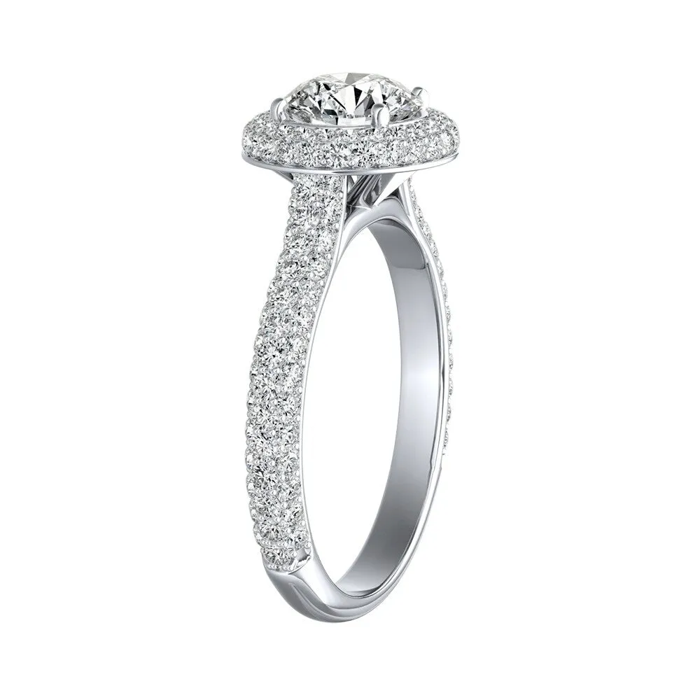 Auriya 14k Gold Double Edged 3ct Moissanite and 3/4ctw Pave Halo Diamond Engagement Ring sold by Zulily product image thumbnail 4