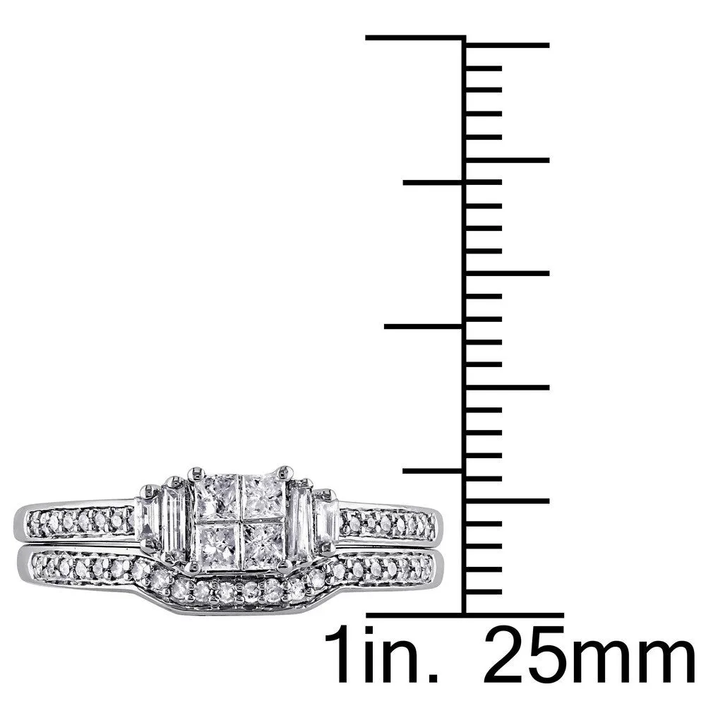 Miadora 10k White Gold 1/2ct TDW Diamond Bridal Ring Set sold by Zulily product image thumbnail 3