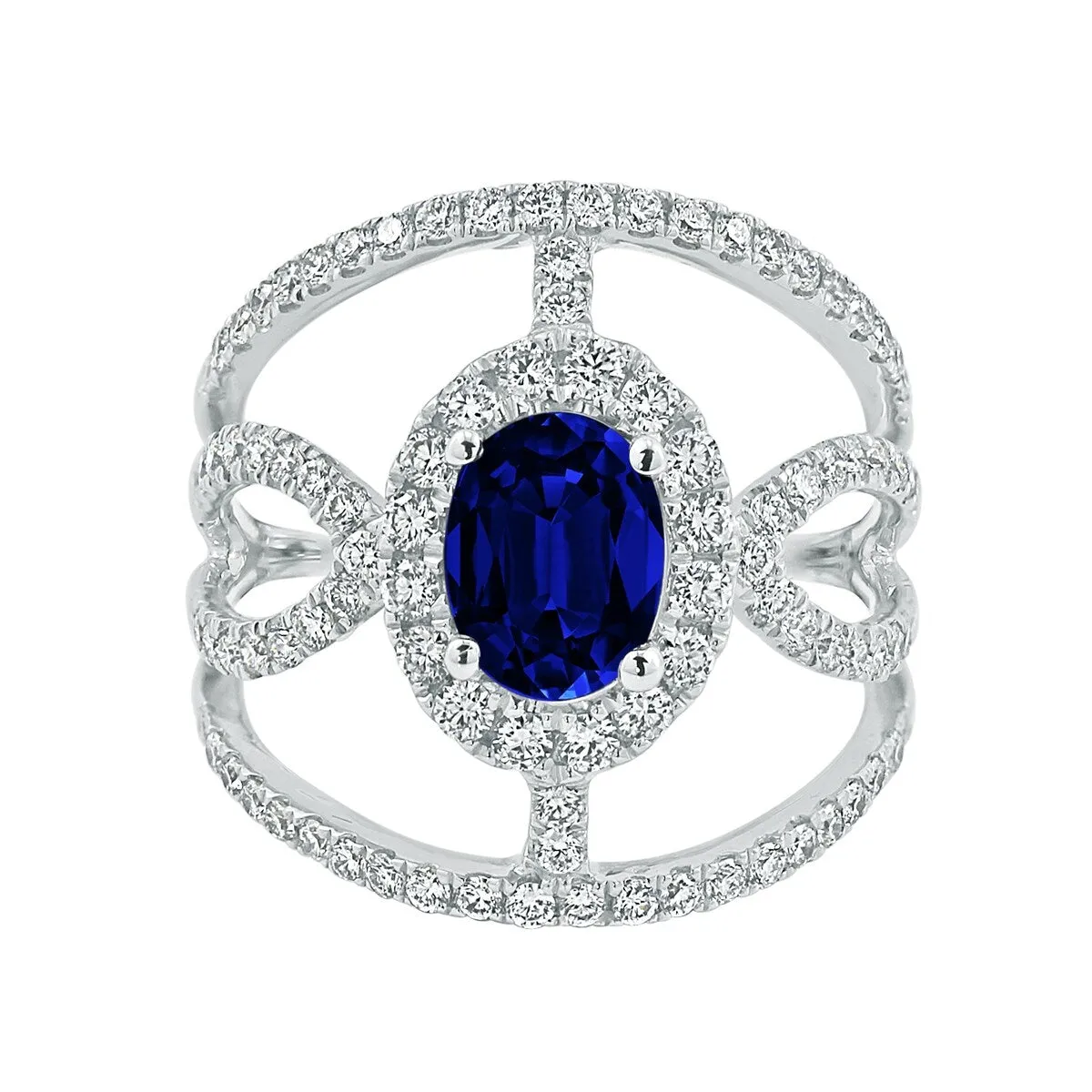 Auriya 18k Gold 1 1/2ct Oval Blue Sapphire and Diamond Ring 1.06ct TDW sold by Zulily product image thumbnail 2