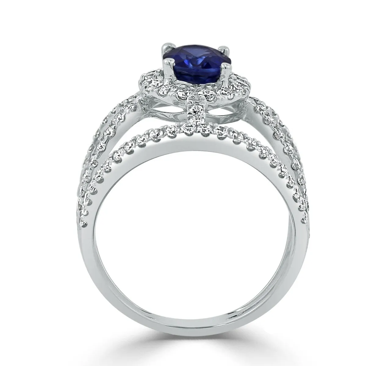 Auriya 18k Gold 1 1/2ct Oval Blue Sapphire and Diamond Ring 1.06ct TDW sold by Zulily product image thumbnail 5