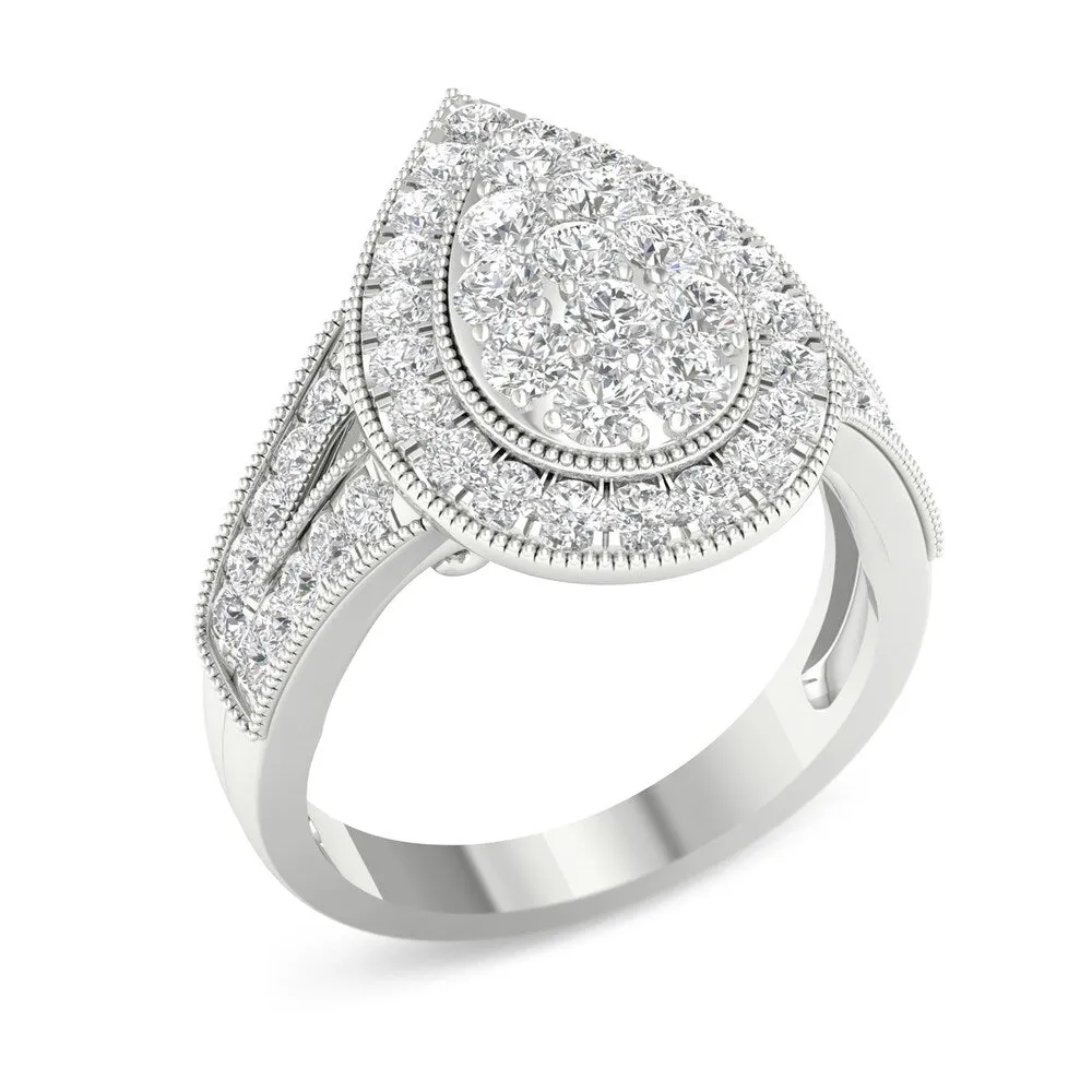 De Couer 14k White Gold 1ct TDW Diamond Pear Shaped Engagement Ring sold by Zulily product image thumbnail 2