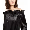 Michael Kors Women's Satin Ruffled Off-The-Shoulder Top Regular & Petite Sizes Black Size Small sold by Zulily