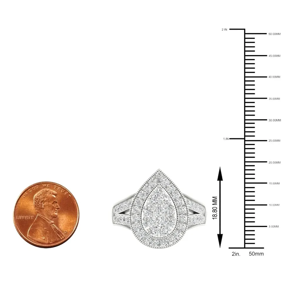 De Couer 14k White Gold 1ct TDW Diamond Pear Shaped Engagement Ring sold by Zulily product image thumbnail 4