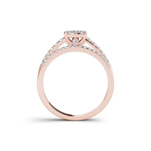 De Couer 10k Rose Gold 1/2ct TDW Diamond Cluster Engagement Ring Set - White sold by Zulily product image thumbnail 3