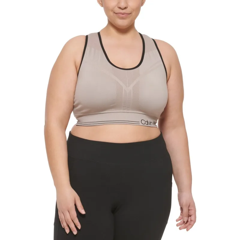 Calvin Klein Women's Performance Reversible Medium Impact Sports Bra Brown Size 2X sold by Zulily