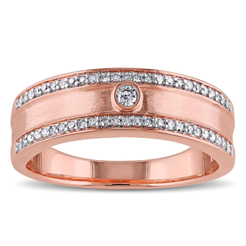 Miadora 10k Rose Gold 1/5ct TDW Bezel Diamond Band - White sold by Zulily