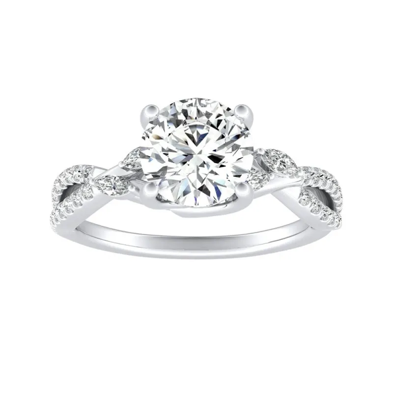 Auriya Infinity Round 1 1/2ct Moissanite and 1/8ctw Diamond Engagement Ring 14K Gold sold by Zulily