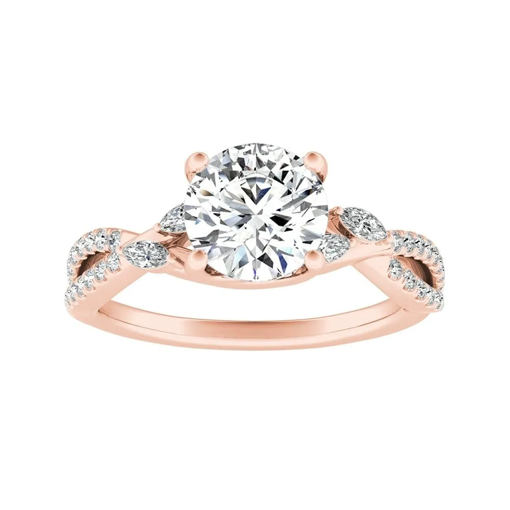 Auriya Infinity Round 1 1/2ct Moissanite and 1/8ctw Diamond Engagement Ring 14K Gold sold by Zulily product image thumbnail 3