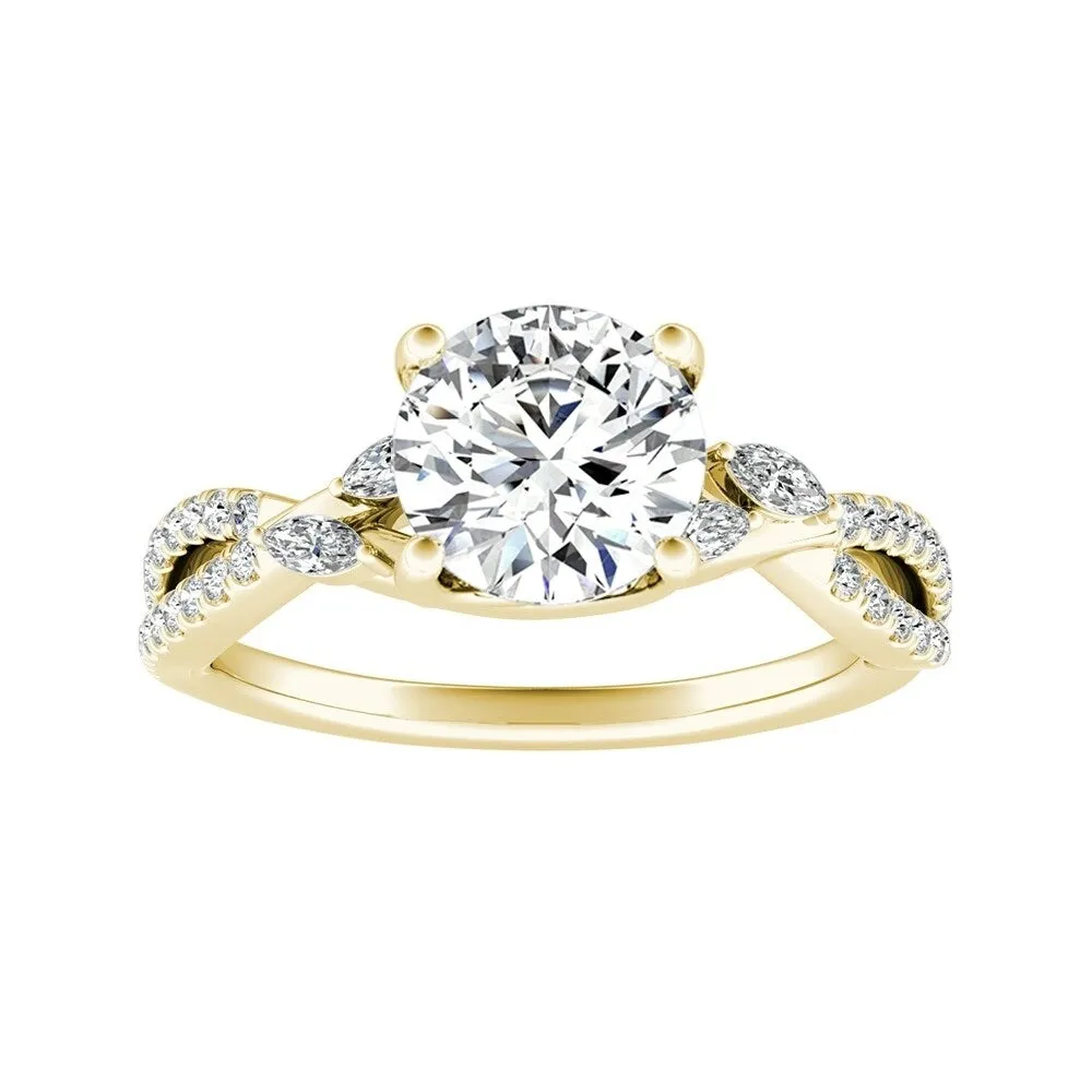 Auriya Infinity Round 1 1/2ct Moissanite and 1/8ctw Diamond Engagement Ring 14K Gold sold by Zulily product image thumbnail 2