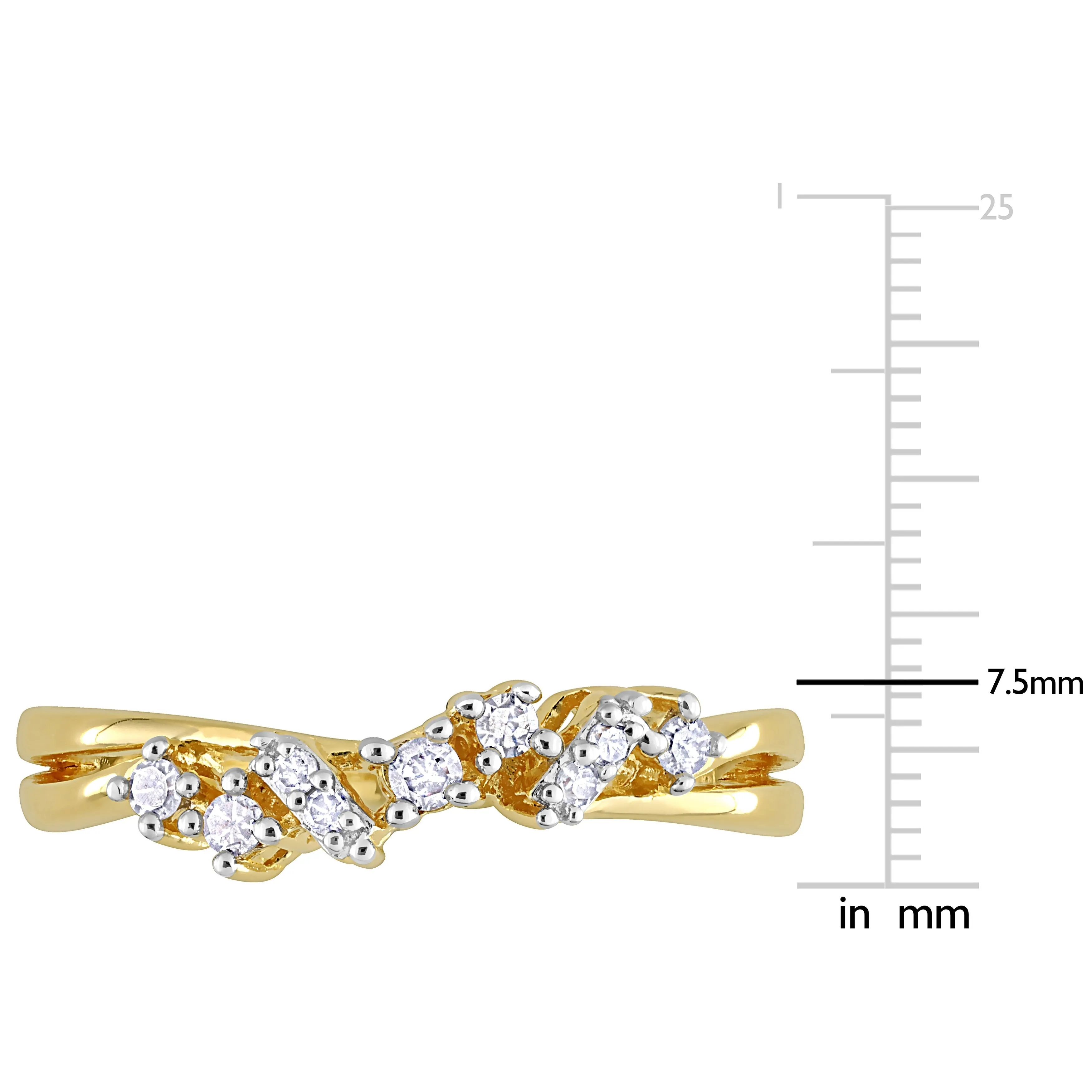 Miadora 1/6ct TDW Diamond Nine Stone Ring in Yellow Silver sold by Zulily product image thumbnail 3