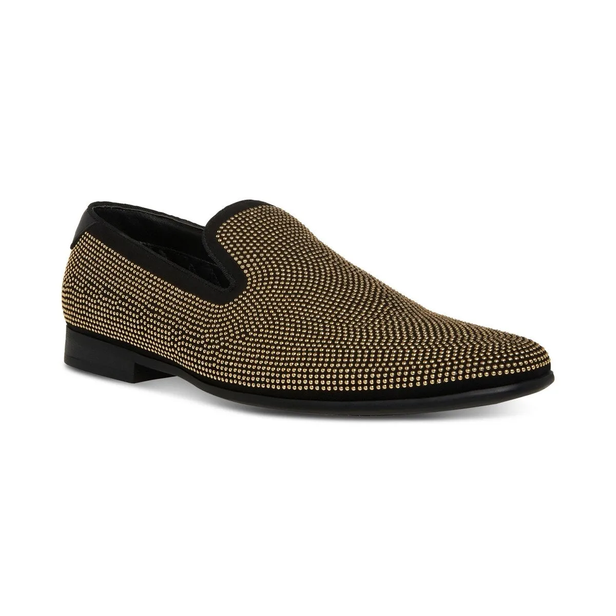 Steve Madden Men's Mezmoryz Stud Smoking Slipper Black/gold sold by Zulily