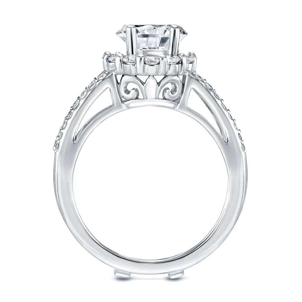 Auriya 14k Gold 2 carat TW Round Halo Insert Diamond Engagement Ring Bridal Set sold by Zulily product image thumbnail 3