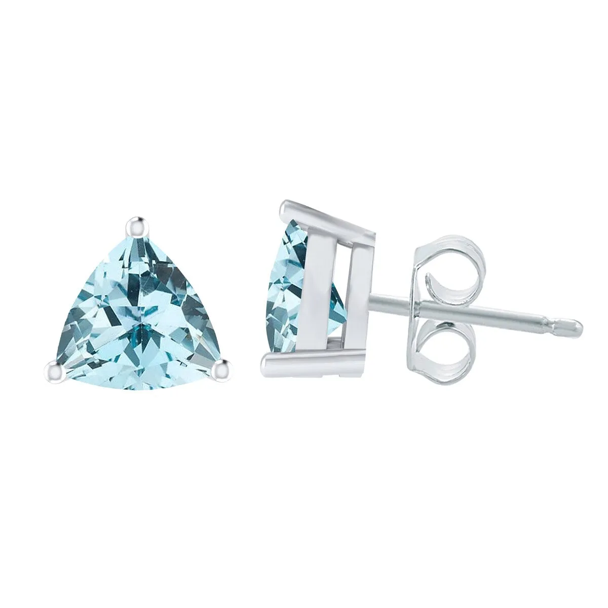 4.00Ct Natural Sky Blue Topaz Sterling Silver Trillion Stud Earrings sold by Zulily product image thumbnail 2