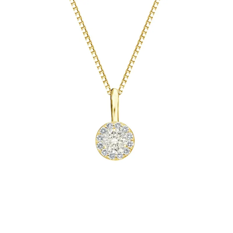 Auriya 14k Gold 1/4ct TDW Round Diamond Halo Necklace sold by Zulily