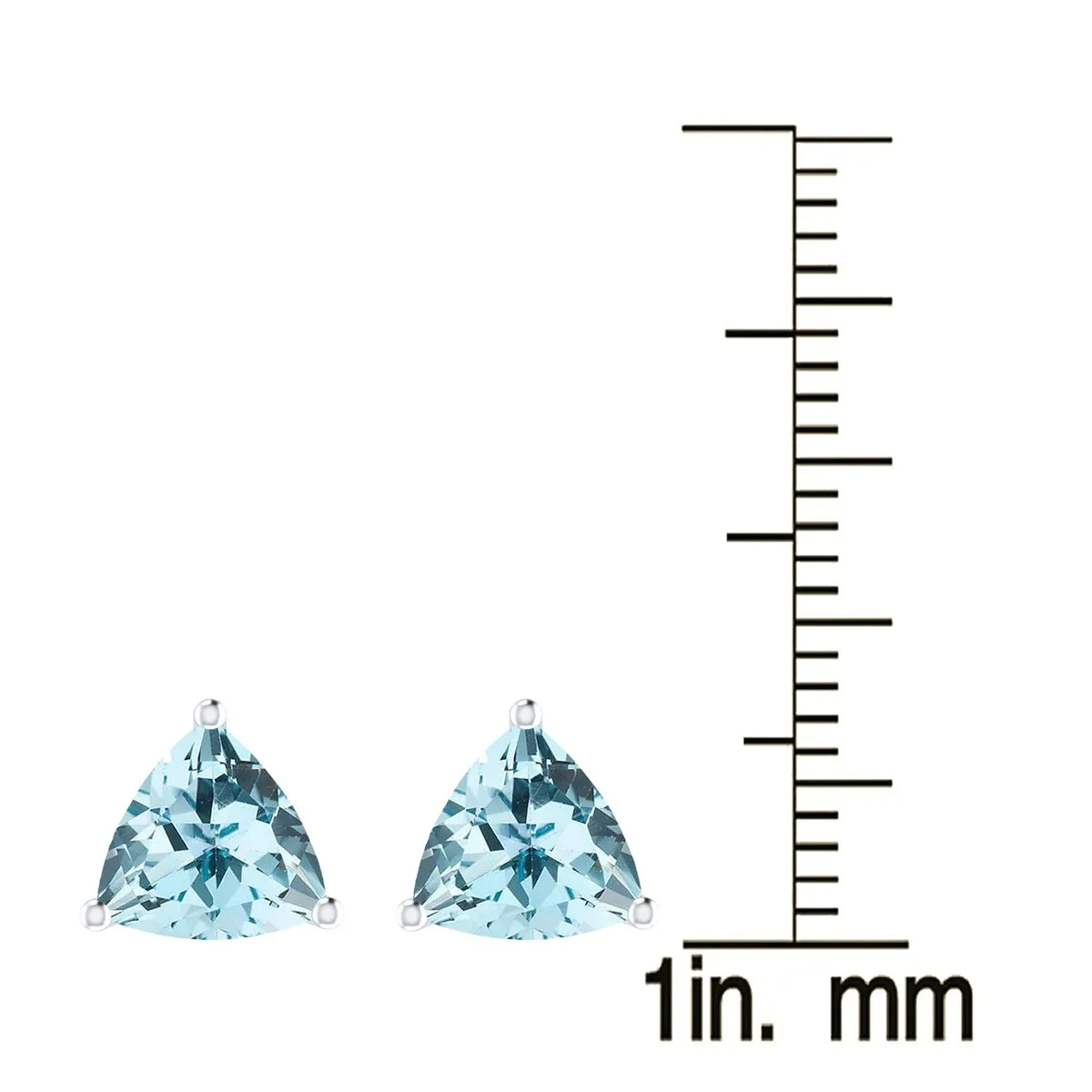 4.00Ct Natural Sky Blue Topaz Sterling Silver Trillion Stud Earrings sold by Zulily product image thumbnail 3