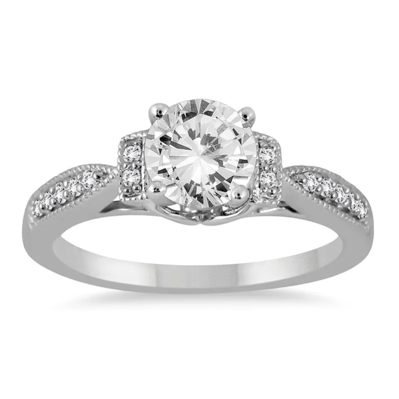 AGS Certified 1 1/10 Carat TW Diamond Engagement Ring in 14K White Gold (J-K Color, I2-I3 Clarity) sold by Zulily