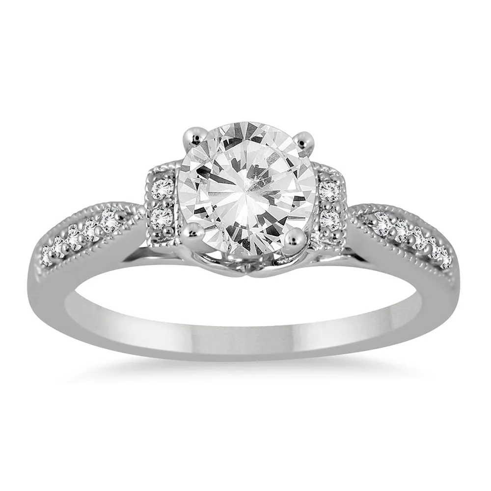 AGS Certified 1 1/10 Carat TW Diamond Engagement Ring in 14K White Gold (J-K Color, I2-I3 Clarity) sold by Zulily