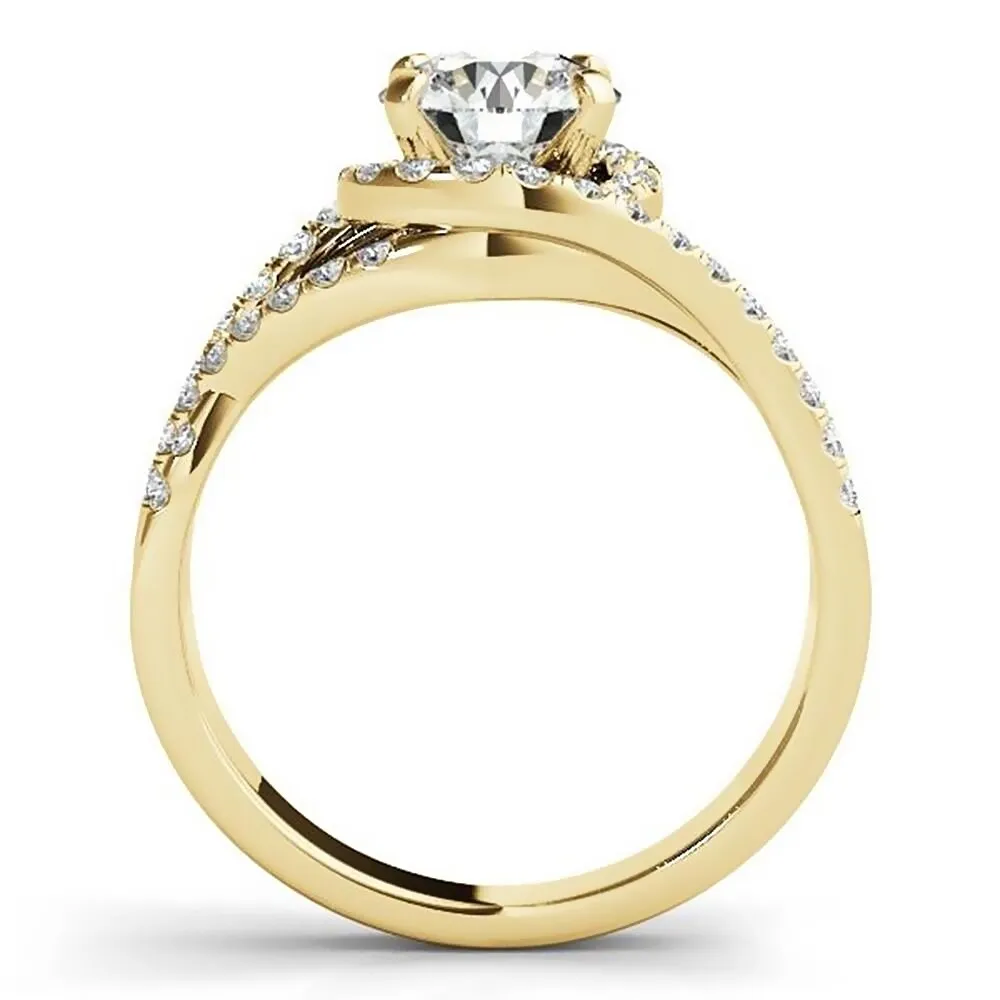 Auriya 14k Gold Modern 4ct Moissanite Halo Diamond Engagement Ring 3/8ctw sold by Zulily product image thumbnail 5