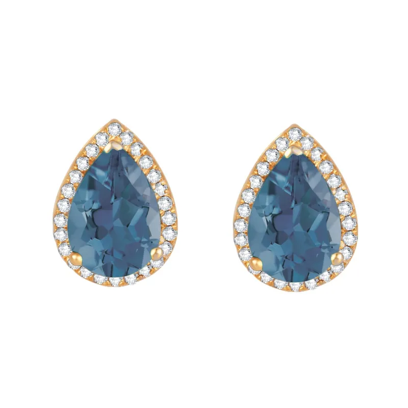 Gold Over Sterling Silver London Blue Topaz & White Zircon Earring sold by Zulily