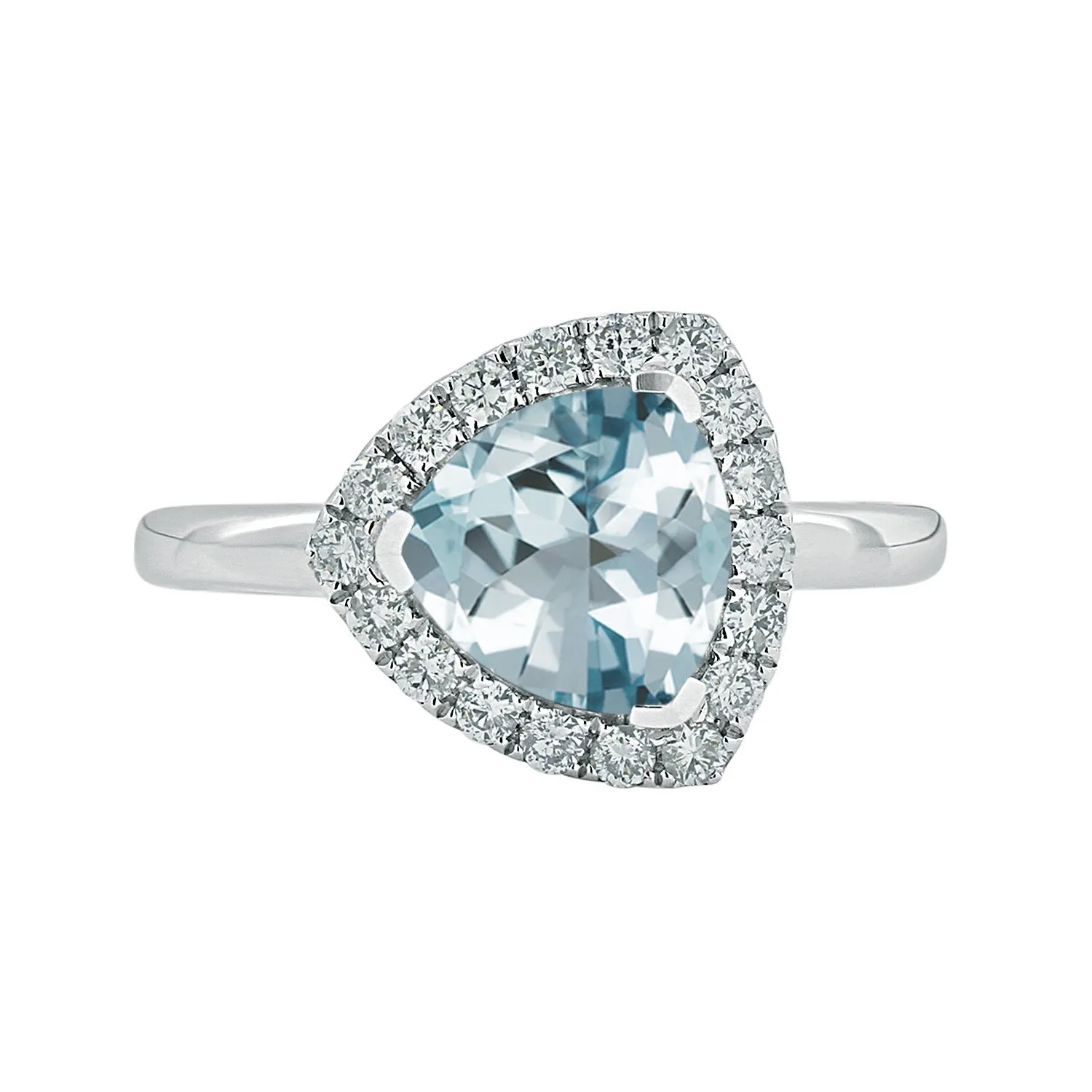 Auriya 1 1/4ct Trillion-cut Aquamarine Halo Diamond Engagement Ring 1/4ctw 14k Gold sold by Zulily product image thumbnail 2