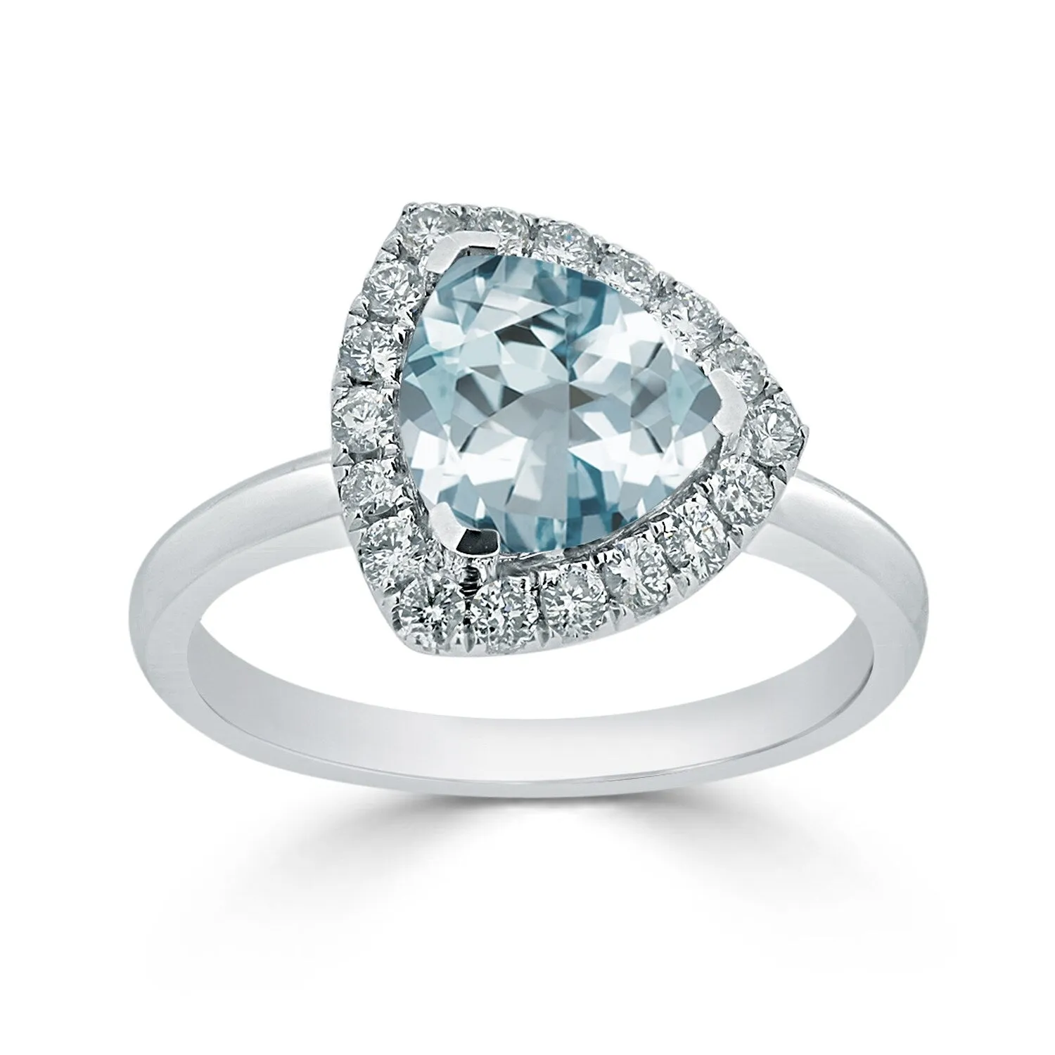 Auriya 1 1/4ct Trillion-cut Aquamarine Halo Diamond Engagement Ring 1/4ctw 14k Gold sold by Zulily product image thumbnail 3