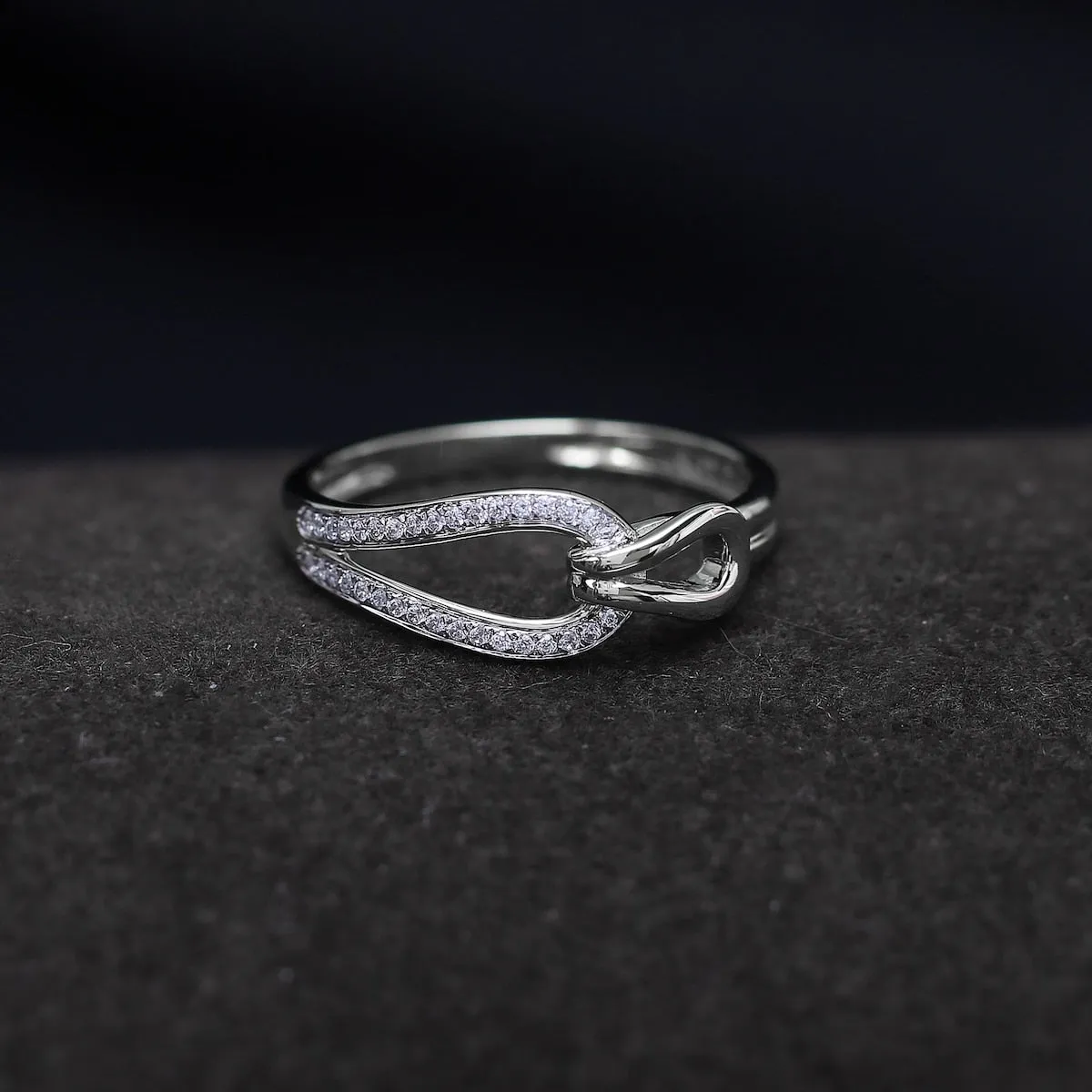 De Couer 10k White Gold 1/10ct TDW Diamond Fashion Ring sold by Zulily