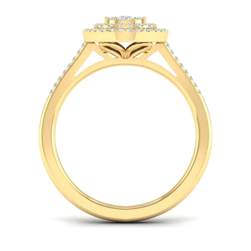De Couer 1/4ct TDW Diamond Cluster Pear Shape Ring - Yellow sold by Zulily