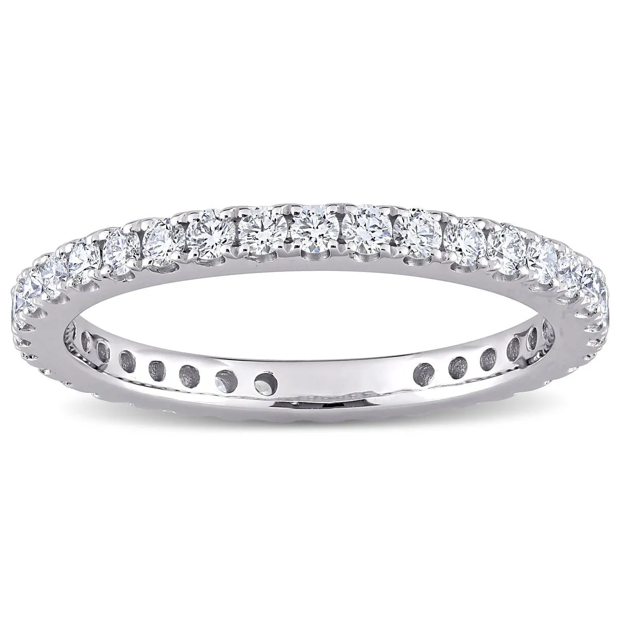 Miadora 14k White Gold 1ct TDW Diamond Stackable Eternity Wedding Band Ring sold by Zulily