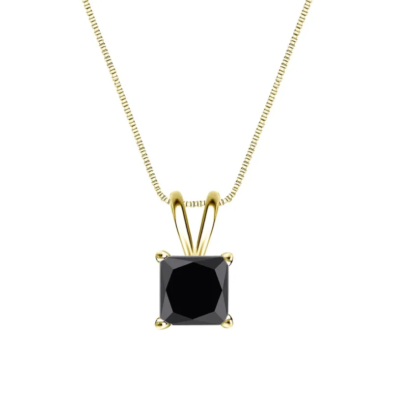 Auriya 3/4ctw Princess-cut Solitaire Black Diamond Necklace 14k Gold sold by Zulily
