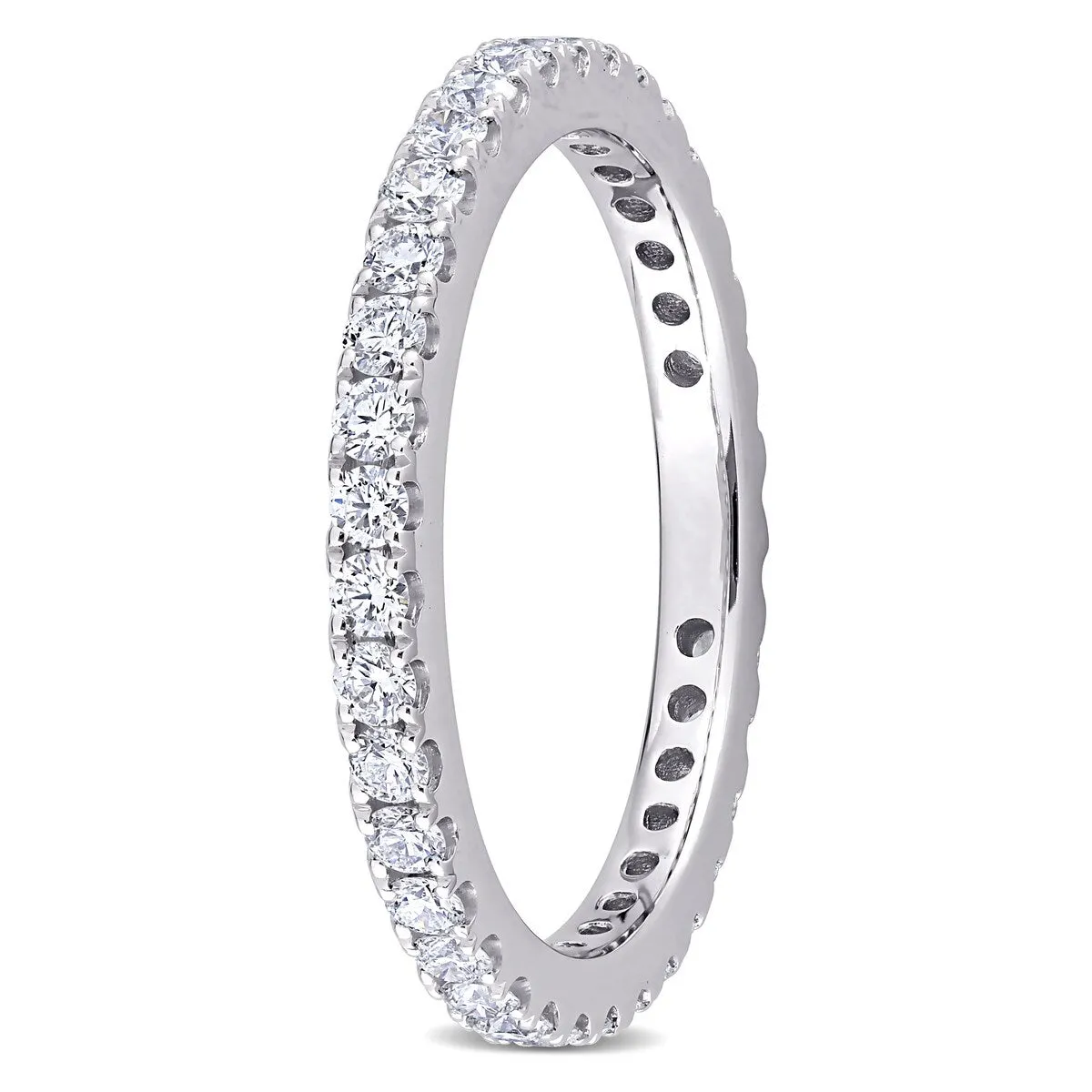 Miadora 14k White Gold 1ct TDW Diamond Stackable Eternity Wedding Band Ring sold by Zulily product image thumbnail 2