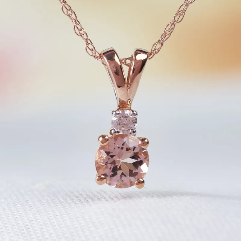 Miadora 10k Rose Gold 1/2ct TGW Morganite and Diamond Accent Necklace - 17 in x 12.9 mm x 4.8 mm - 17 in x 12.9 mm x 4.8 mm sold by Zulily