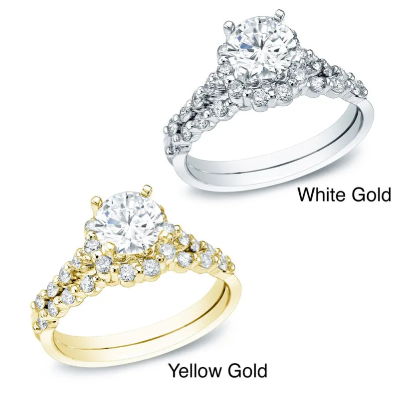 Auriya 14k Gold 1 1/2ctw Certified Diamond Bridal Ring Set (H-I, SI1-SI2) sold by Zulily