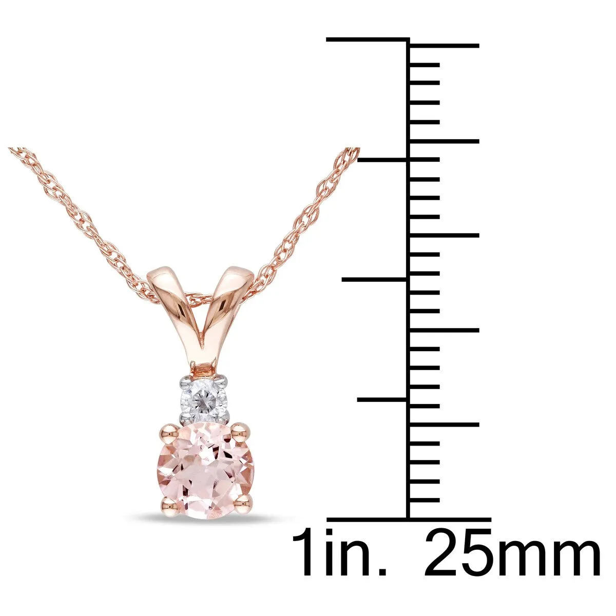 Miadora 10k Rose Gold 1/2ct TGW Morganite and Diamond Accent Necklace - 17 in x 12.9 mm x 4.8 mm - 17 in x 12.9 mm x 4.8 mm sold by Zulily product image thumbnail 5