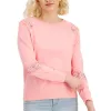 Tommy Hilfiger Women's Solid Lace TrimTop Pink Size Medium sold by Zulily