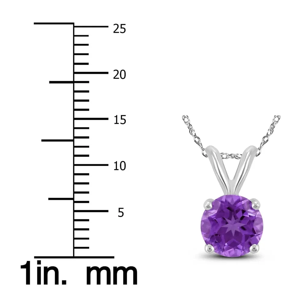 14K White Gold 6MM Round Amethyst Pendant sold by Zulily product image thumbnail 3