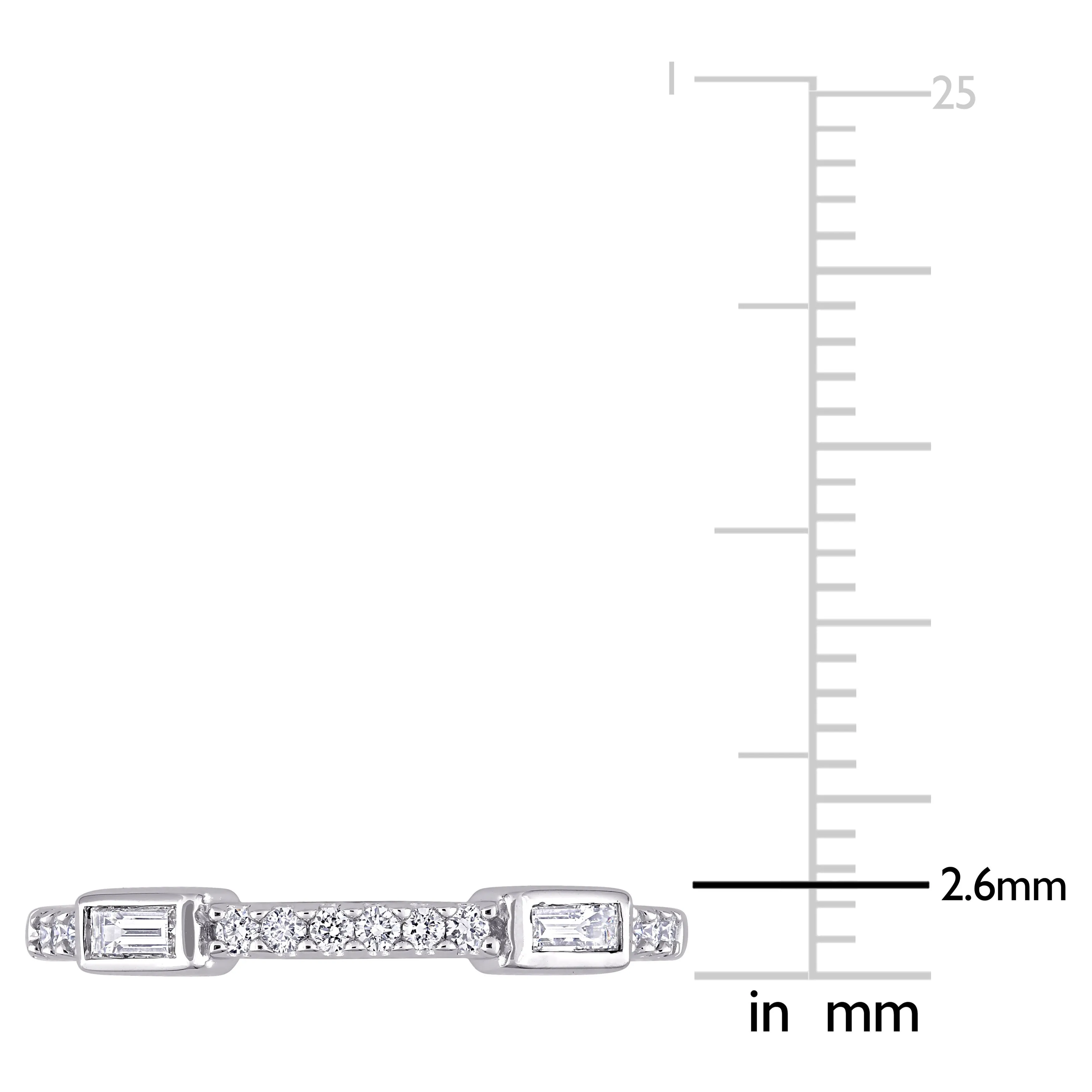 Miadora 1/4ct TW Parallel Baguette and Round Diamonds Semi-Eternity Ring in 14k White Gold sold by Zulily product image thumbnail 3