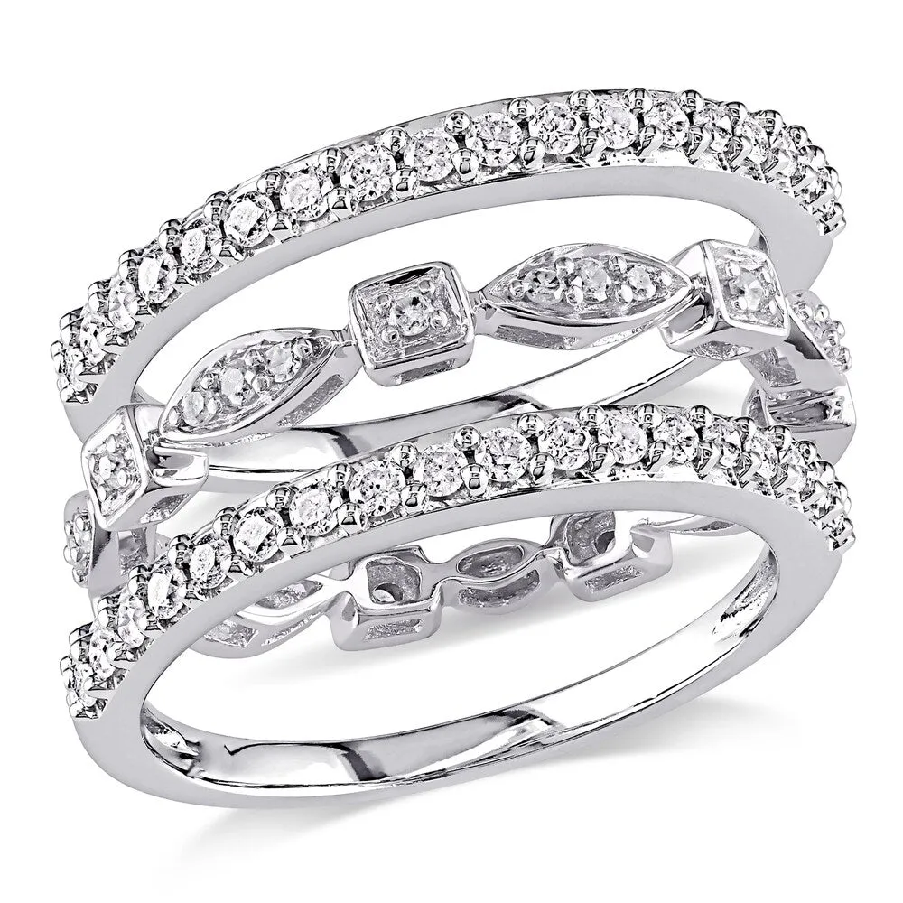 Miadora Signature Collection 10k White Gold 3/4ct TDW Diamond 3-piece Anniversary Stackable Ring Set sold by Zulily